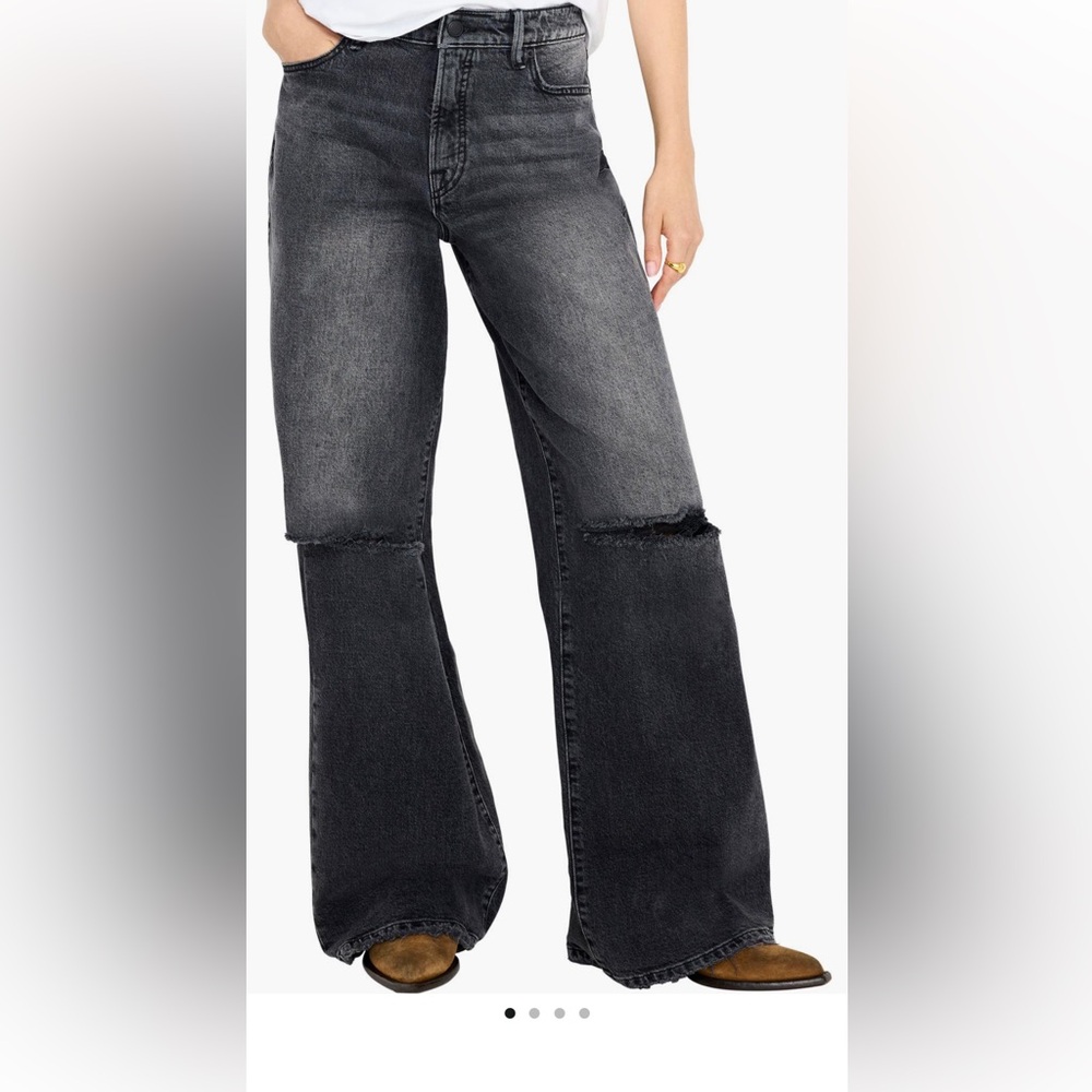 Good American Women's Charcoal Boyfriend Jeans